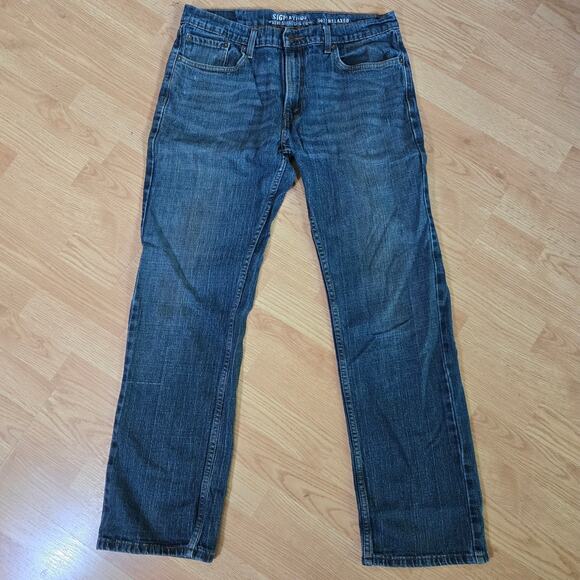 Levi’s Signature 561 Relaxed Fit Mens Jeans 34x32 Blue Straight Leg Denim - Picture 1 of 10